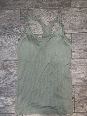 lululemon athletica Olive Green Ribbed Racerback Tank